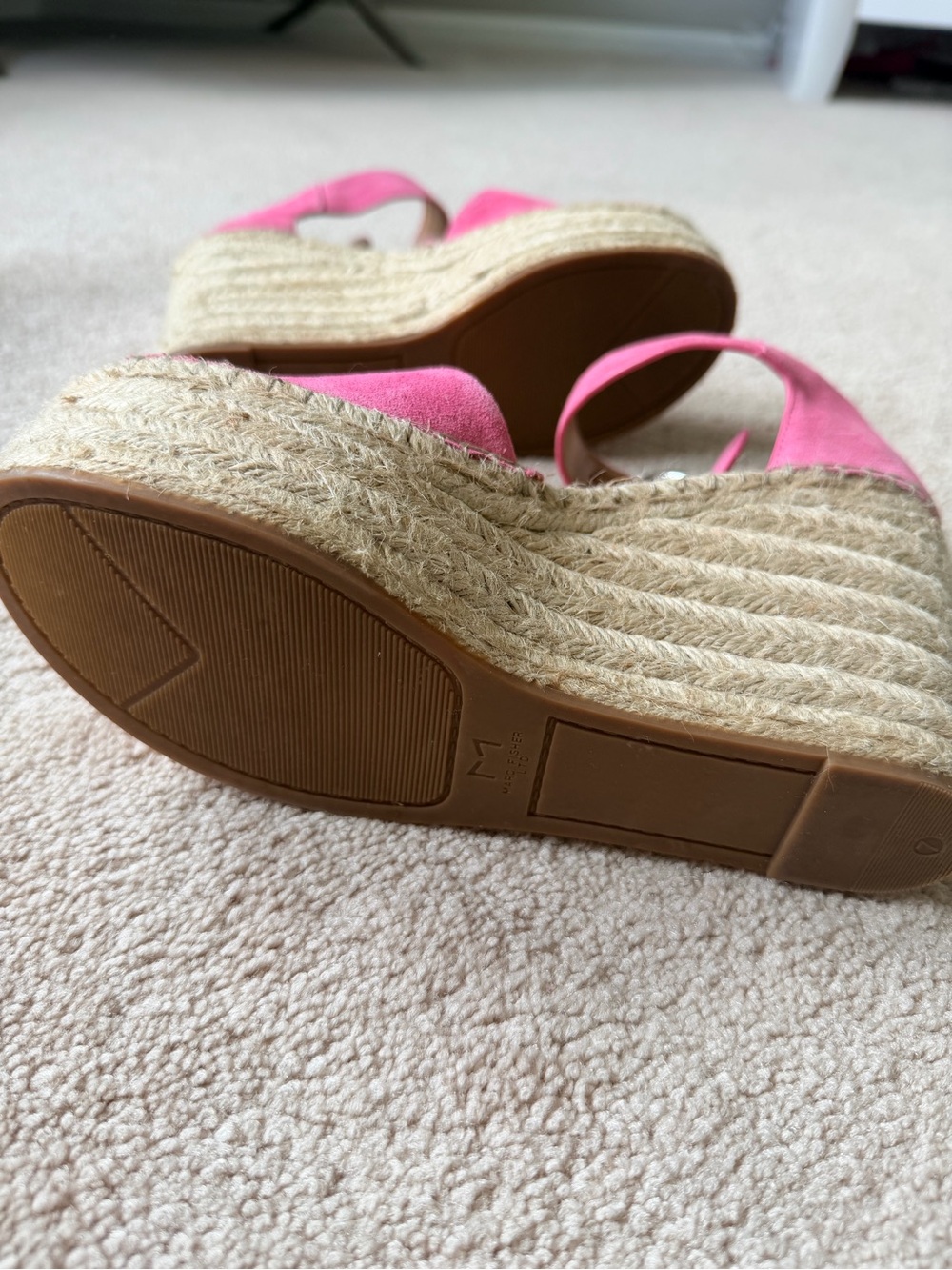 Marc Fisher LTD Womens Platform Espadrille Wedge Sandals Pink Suede Size 7 - Picture 4 of 4